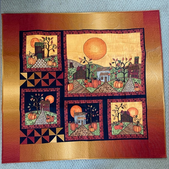 Autumn Halloween Handmade Quilted Wall Hanging - Picture 1 of 7